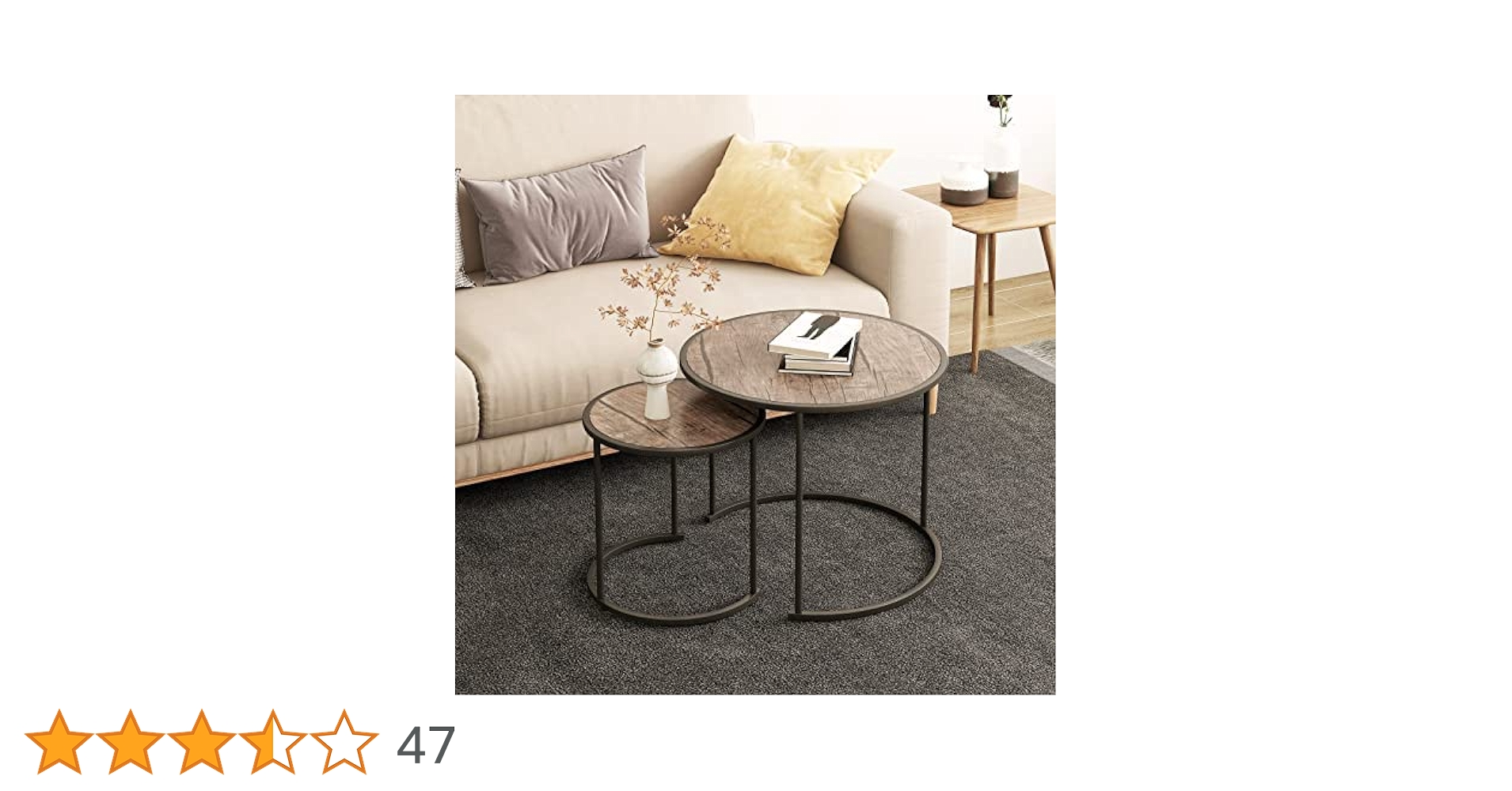 FOUBAM ラウンドコーヒーテーブル　2個セット FOUBAM ラウンドコーヒーテーブル 2個セット - メルカリ